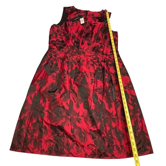 New Talbots Floral Jacquard Red Black Plus Size 16 Formal Wedding Party Holiday